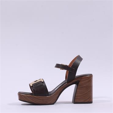 Oh My Sandals Platform Block Heel Link - Chocolate